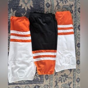 Kids Athletic Colorblock Hockey Socks - 3 pairs Orange, Black, and White